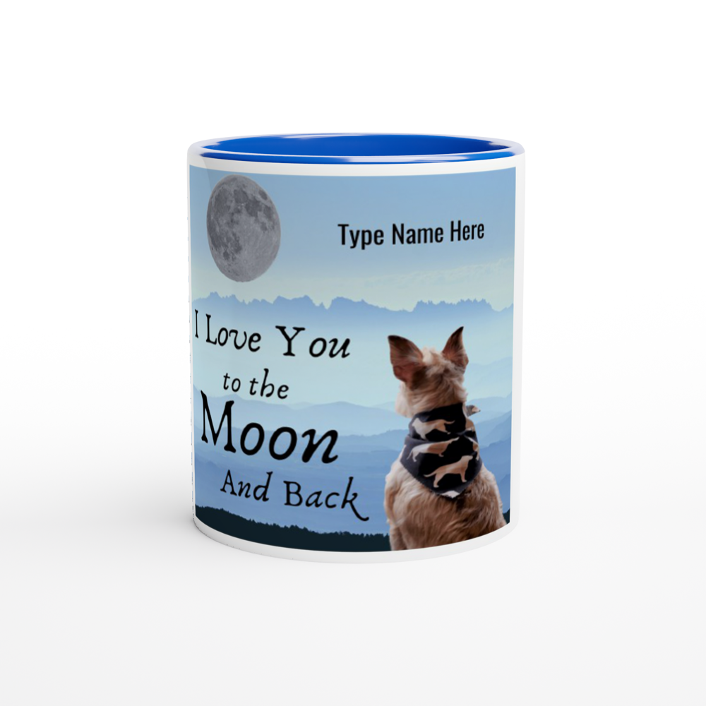 I Love You To The Moon and Back Blue Mug