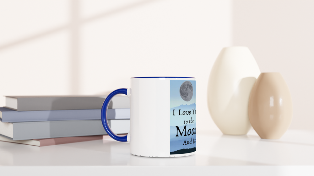 I Love You To The Moon and Back Blue Mug